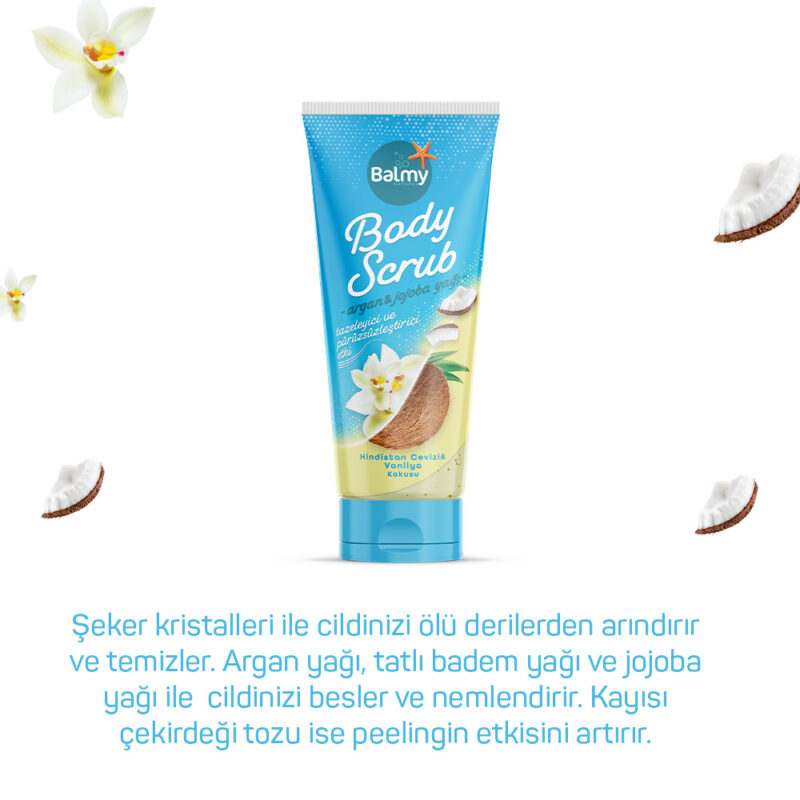 Balmy Hindistan Cevizi & Vanilya Aromalı, Besleyici, Arındırıcı, Nemlendirici Vücut Peelingi 250 g - Görsel 4