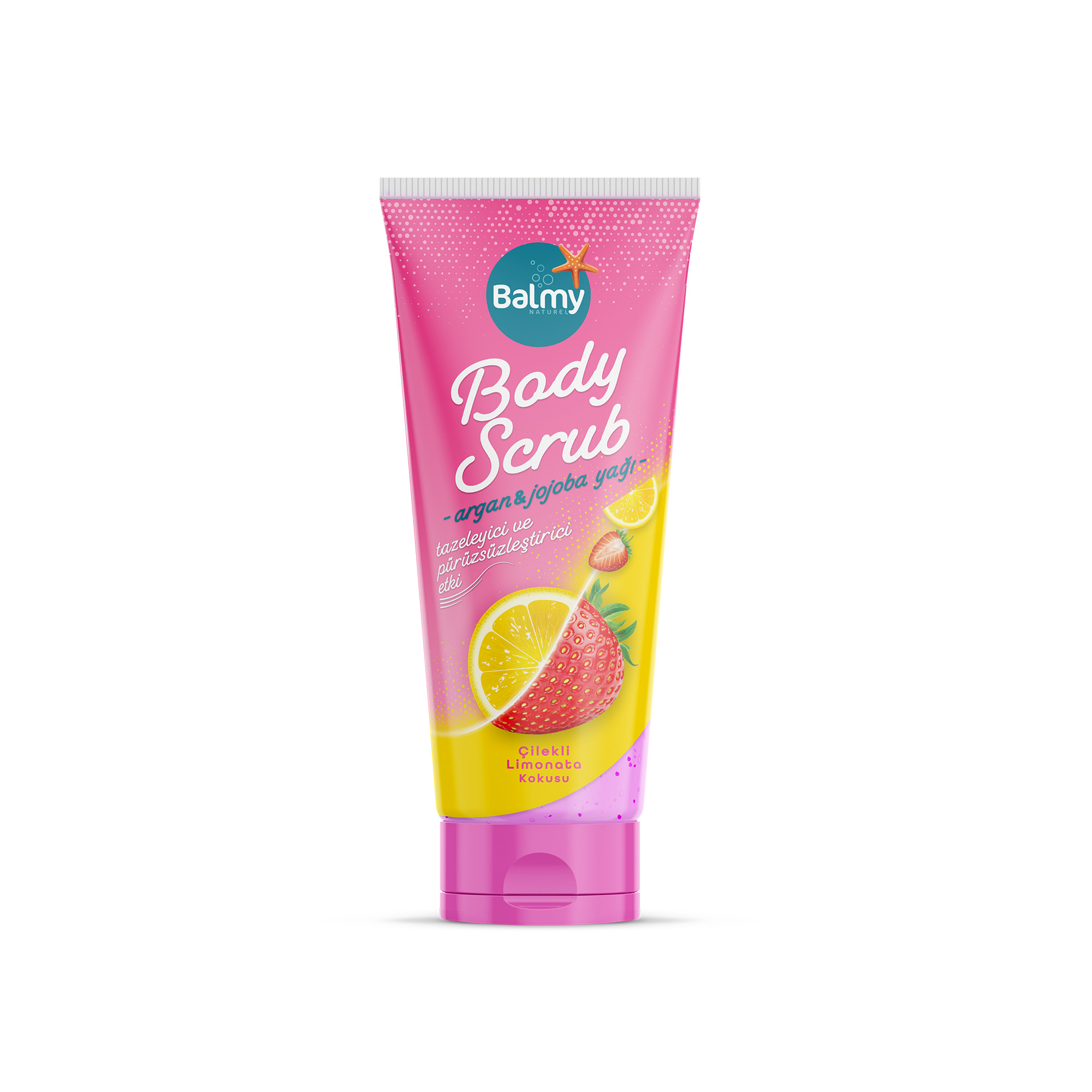 Balmy Çilek ve Limon Aromalı, Besleyici, Arındırıcı, Nemlendirici Vücut Peelingi 250 g