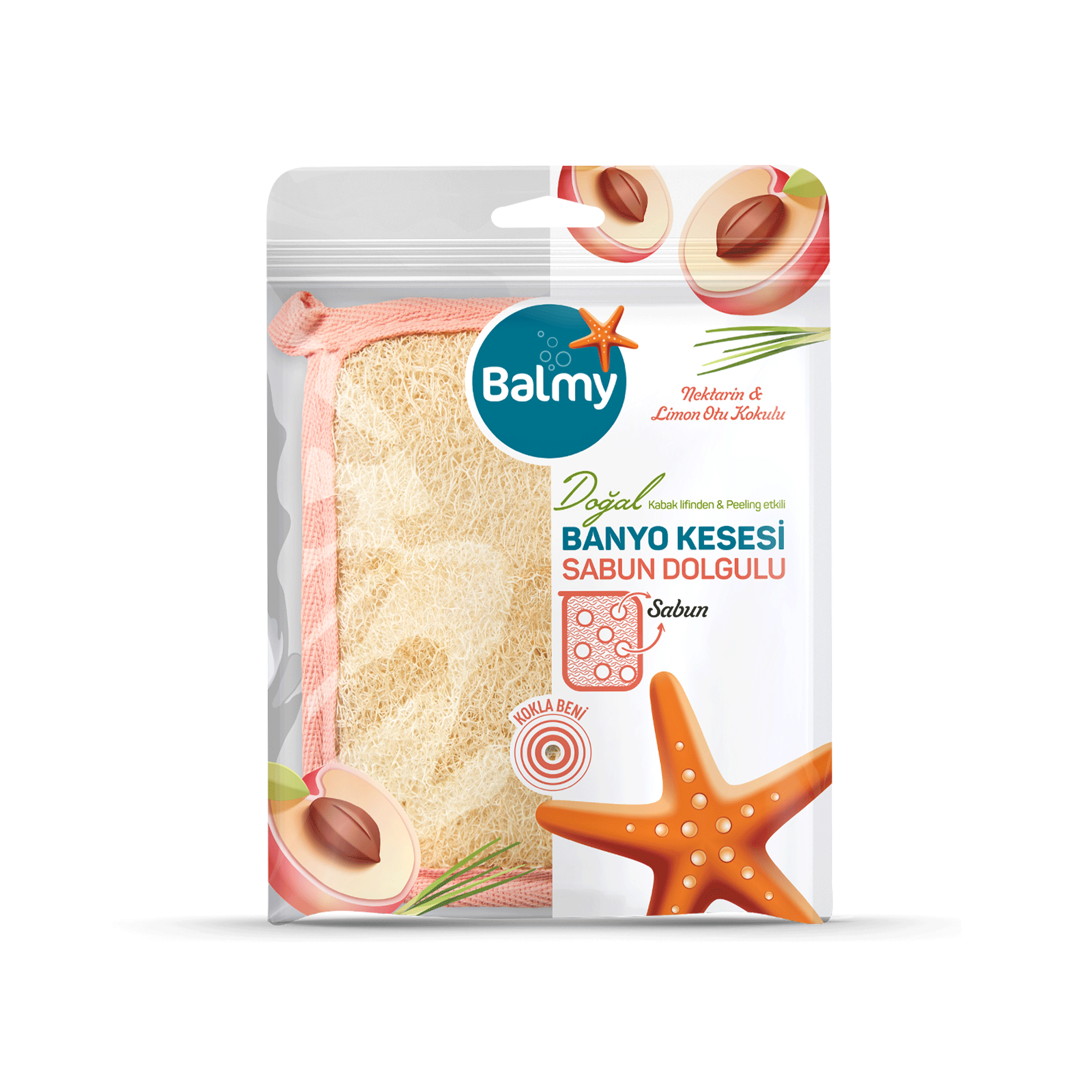 Doğal Sabunlu Banyo Kesesi – Nektarin & Limonotu